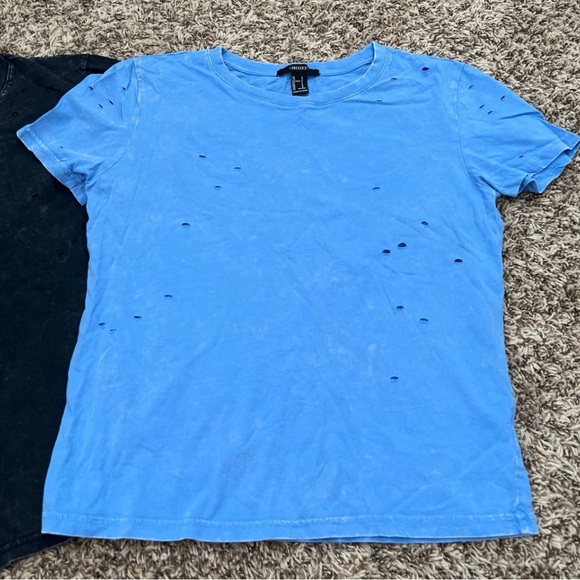 Blue & Charcoal Black Distressed Tee Bundle - Picture 5 of 9